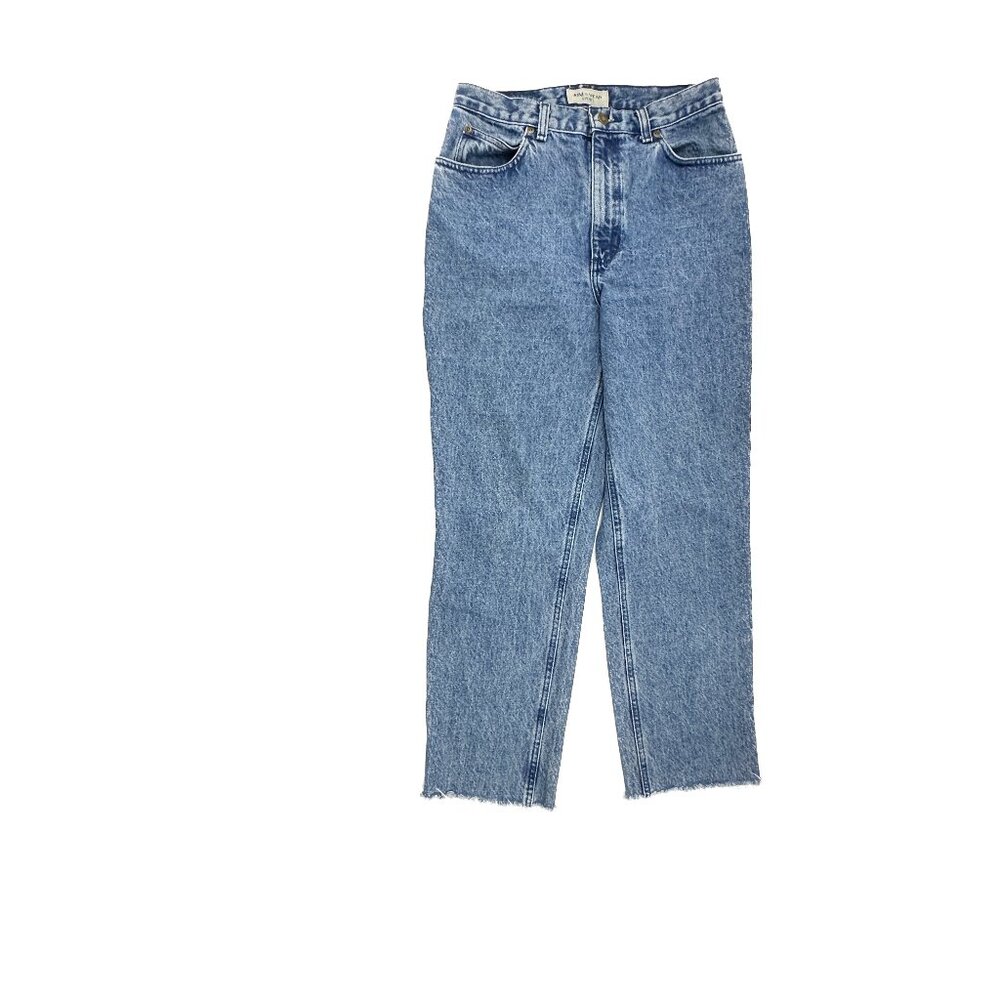 Vintage Jones Wear Straight Leg Raw Hem Women's size‎ 8 Medium Blue Denim Jeans